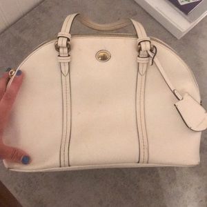 Cream Coach bag